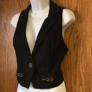 Edgy Black vest w/ bronze buttons